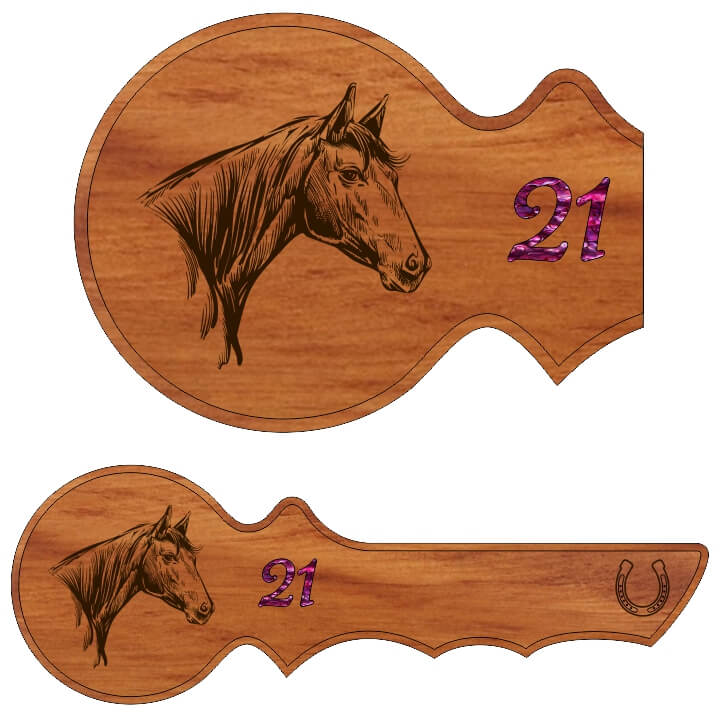 Rimu 21st Key - Engraved horse