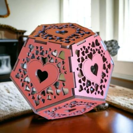 Pentagon Trinket Box - Hearts