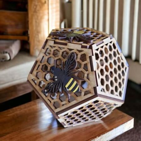 Pentagon Trinket Box - Honey Bee