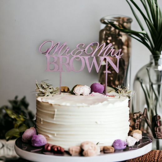 Mr & Mrs Custom Cake Topper - etchart