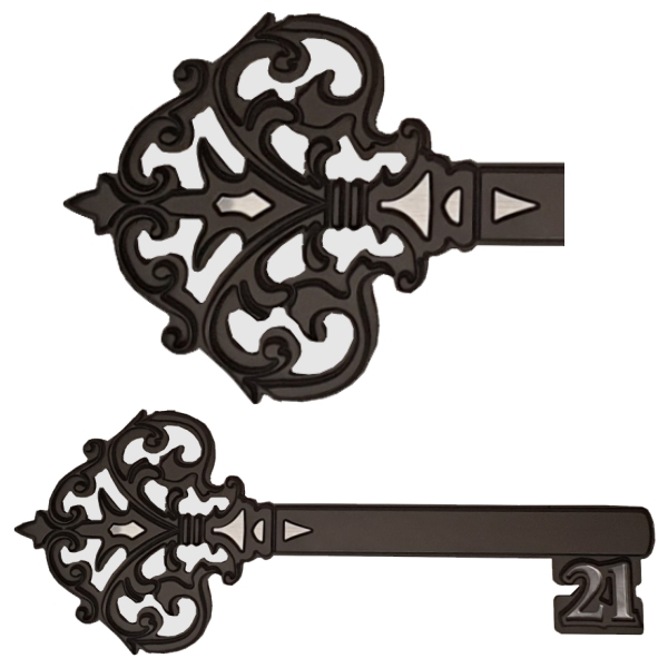 Black Antique Style 21st Key