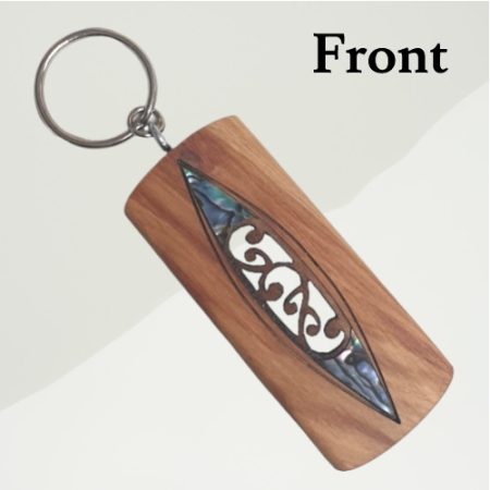 Wooden Key Ring with Paua